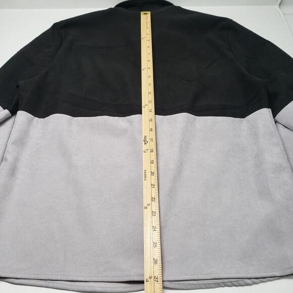 Go Destination Casual Button-Up Shirt Mens Large Gray Black Two Tone Long Sleeve - Picture 6 of 16